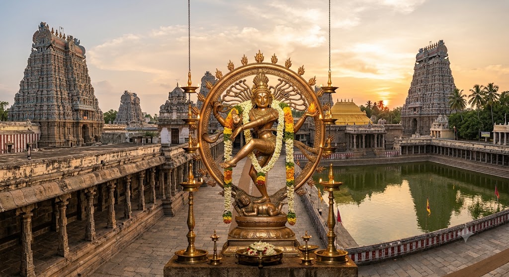 கோவில் வளாகம் மற்றும் நடராஜர் திருவுருவம்